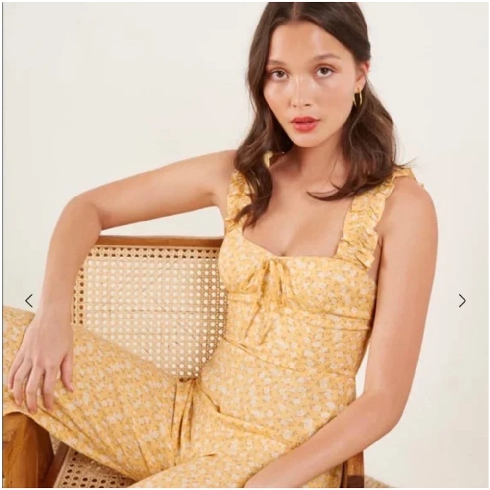 • Reformation • Women’s Moore Jumpsuit Romper 
Ditsy Floral Butter Yellow 2 P